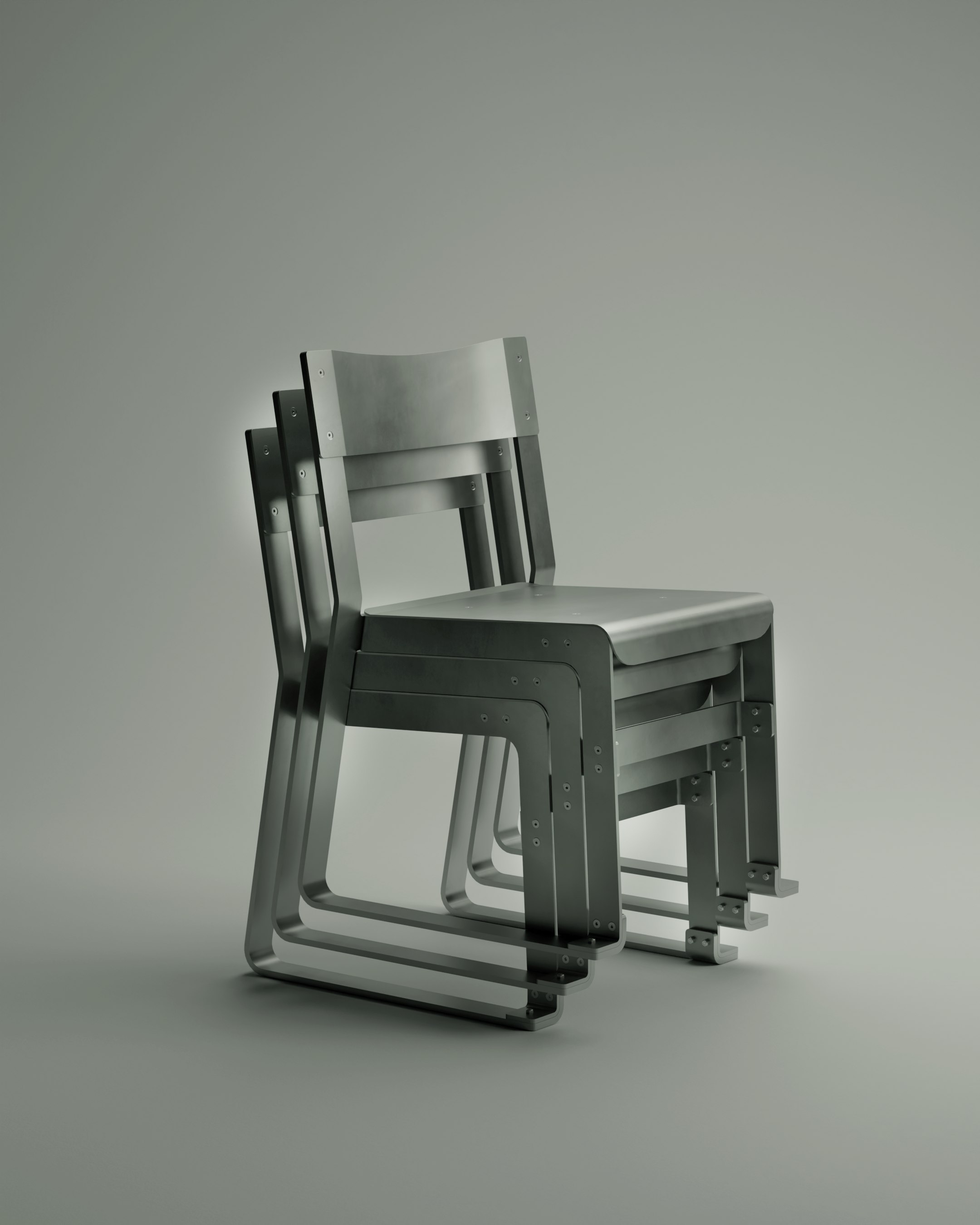 David chairs stacked, 3D rendering