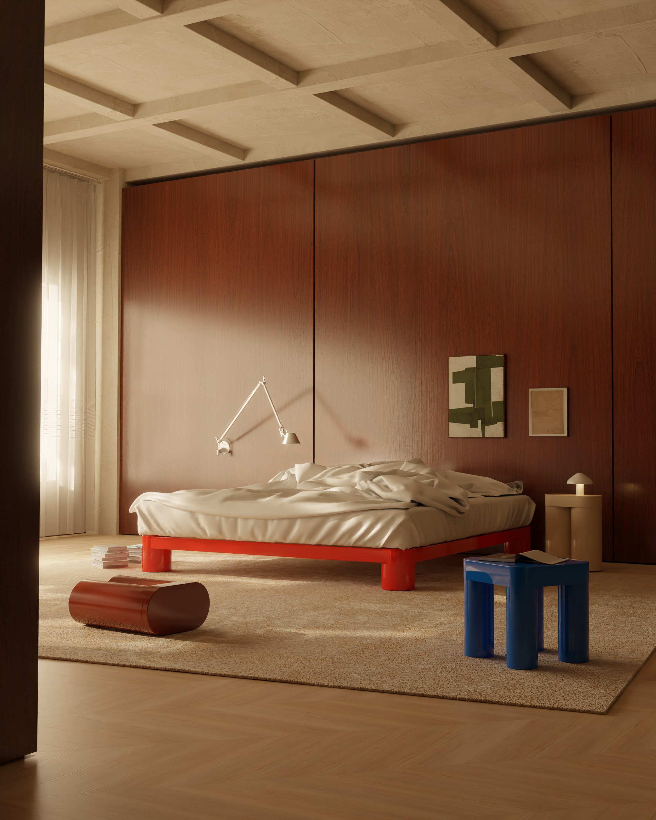 Fearon bedroom, interior architectural rendering