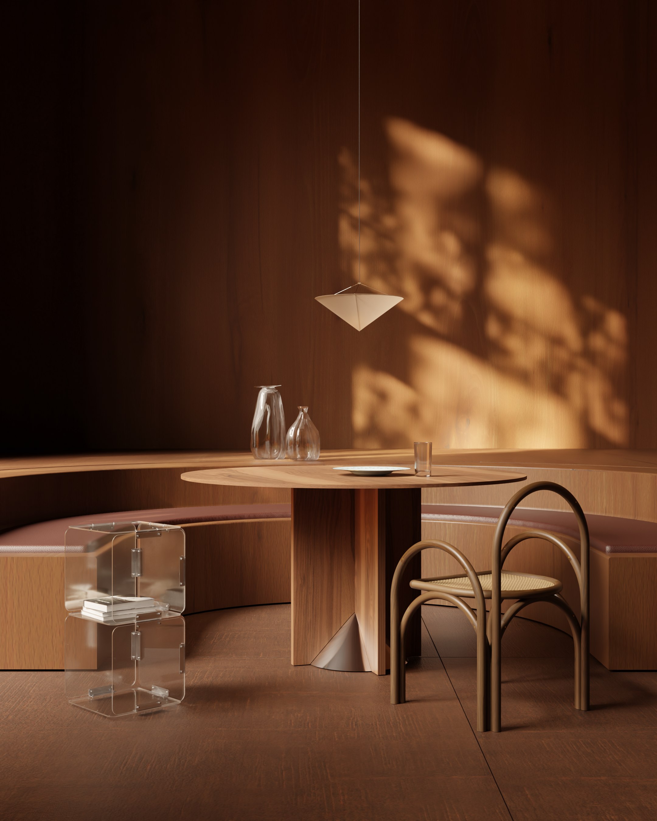 Interior scene, 3D architectural rendering