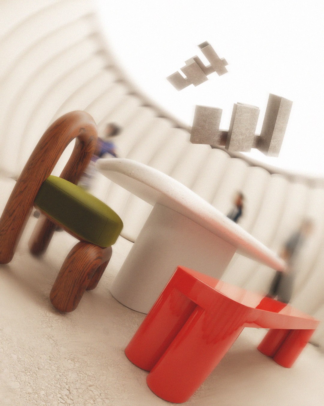 Interior scene study, 3D rendering