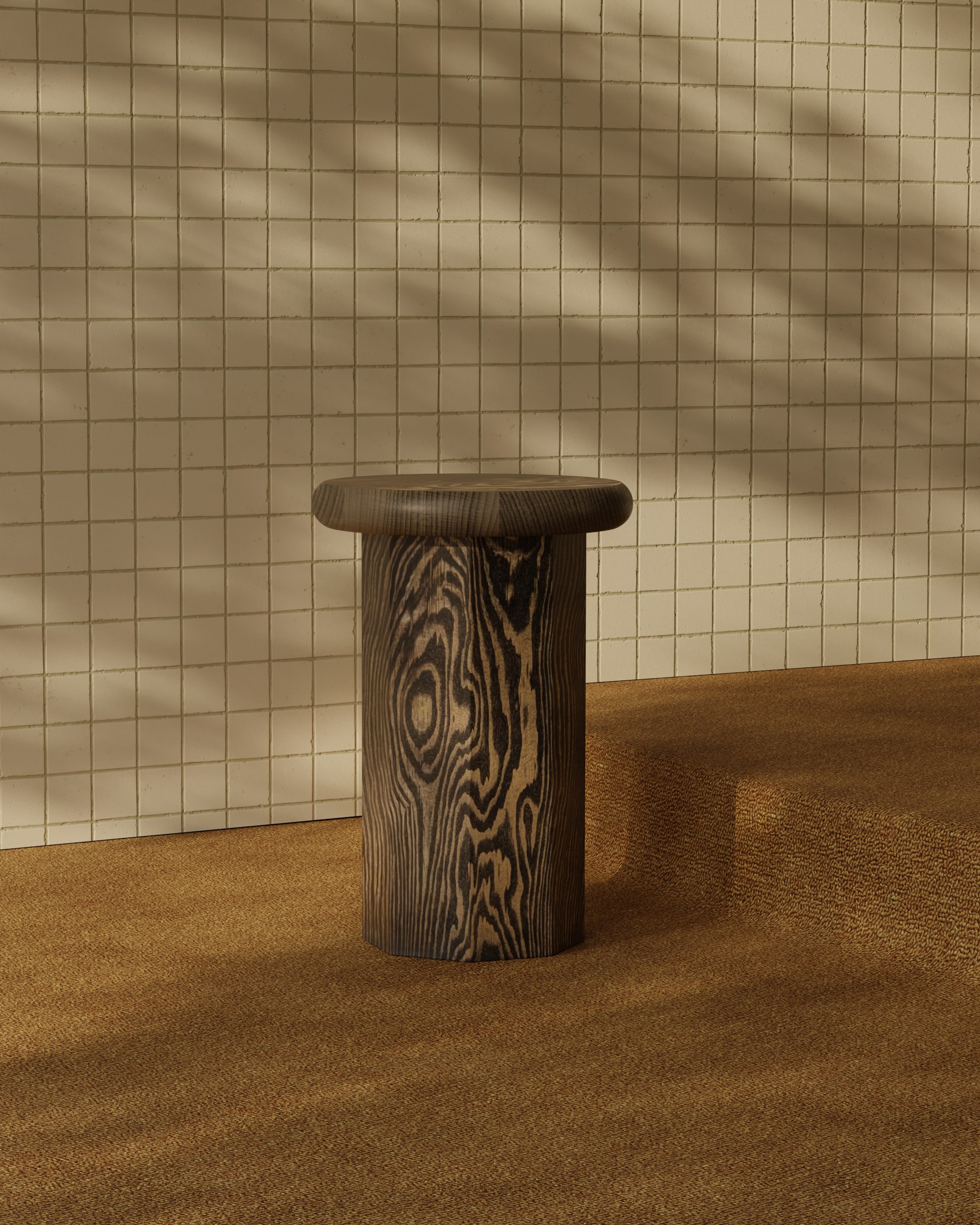 Tablette side table, black finish, product rendering